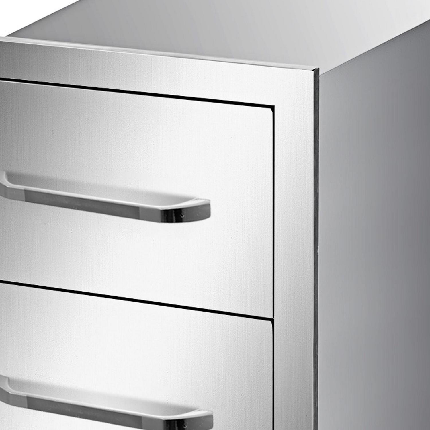 VEVOR Outdoor Kitchen Drawers 16" W x 21.5" H x 18" D, Flush Mount Triple Access BBQ Drawers with Stainless Steel Handle, BBQ Island Drawers for Outdoor Kitchens or BBQ Island Patio Grill Station - Image 5