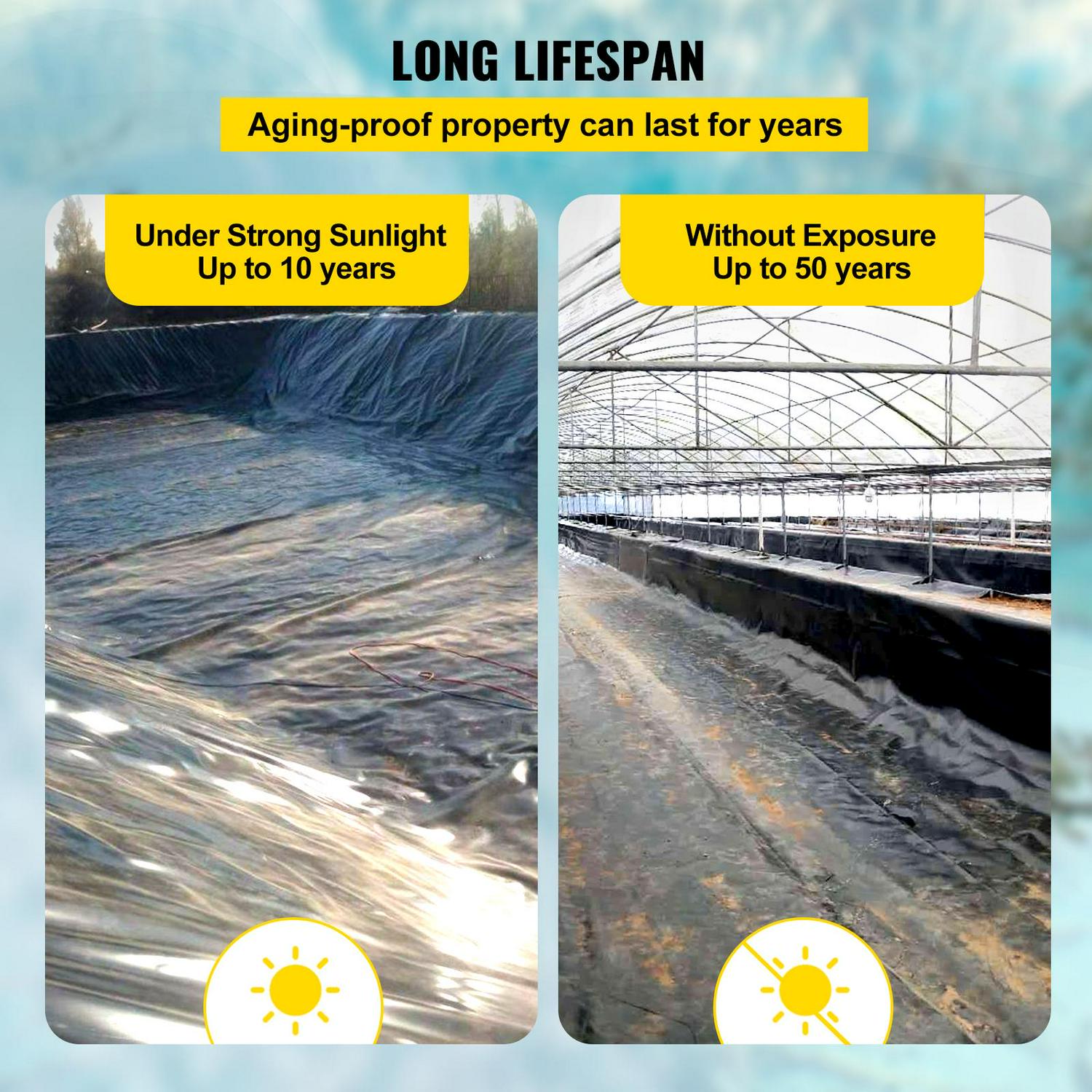 VEVOR Pond Liner 13x20ft 20Mil HDPE Fish Liner Lake Retention for Fountain Pond - Image 5