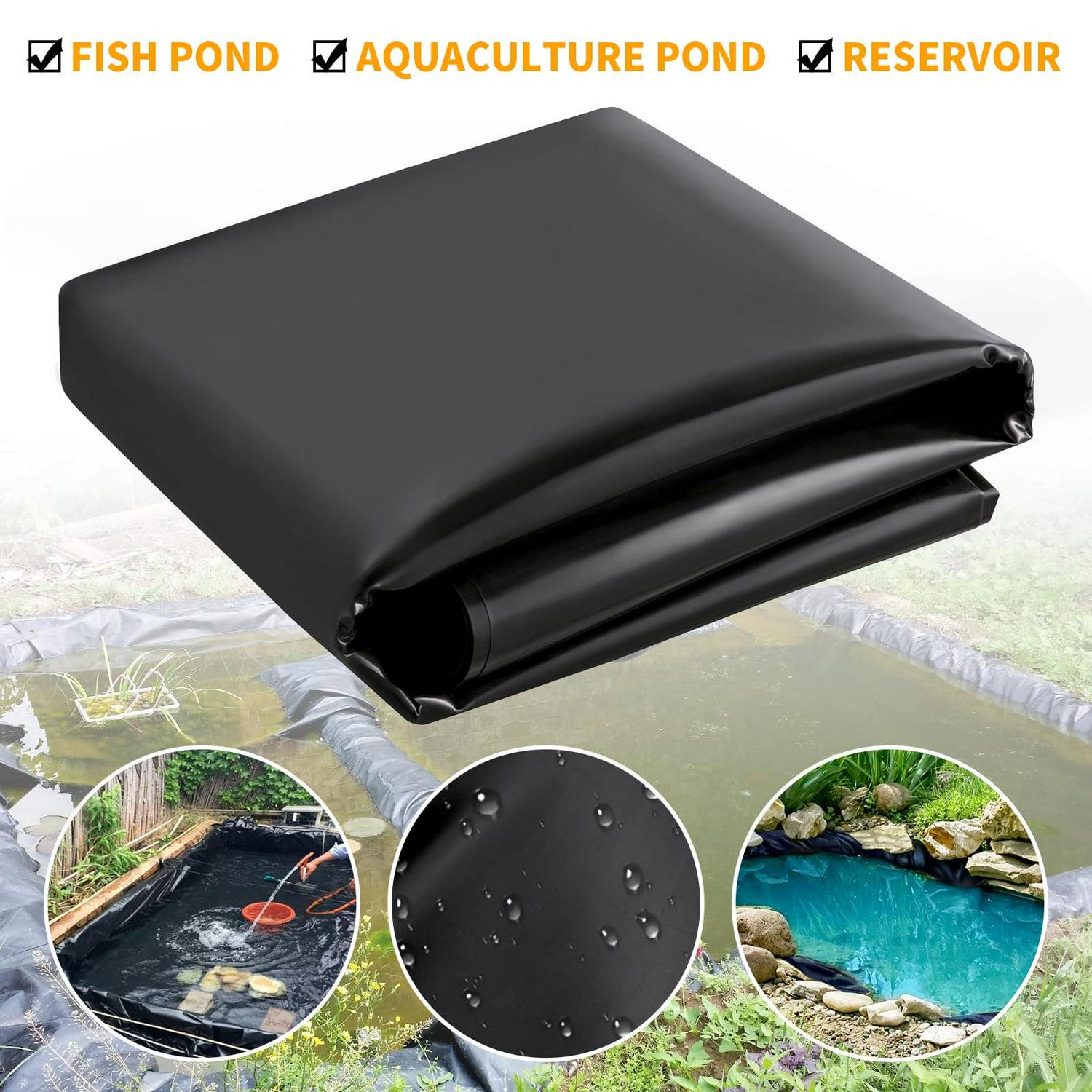 VEVOR Pond Liner 13x20ft 20Mil HDPE Fish Liner Lake Retention for Fountain Pond