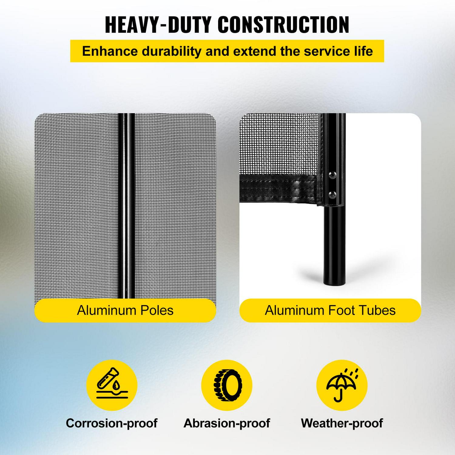 VEVOR Pool Fence 4x48 ft ,Outdoor in-Ground Pool Fence, Removable DIY Pool Fencing with 44 Sleeves & Section Kit - Image 4