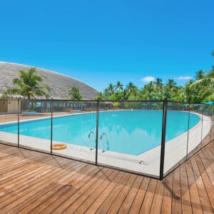VEVOR Pool Fence 4x48 ft ,Outdoor in-Ground Pool Fence, Removable DIY Pool Fencing with 44 Sleeves & Section Kit