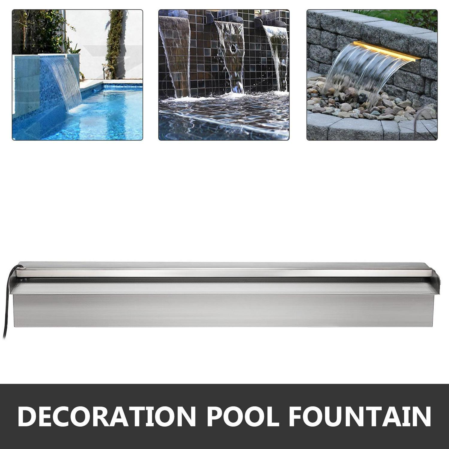 VEVOR 23.6" x 4.5" x 3.1" Rectangular Garden Stainless Steel Pool Waterfall Fountain - Image 4