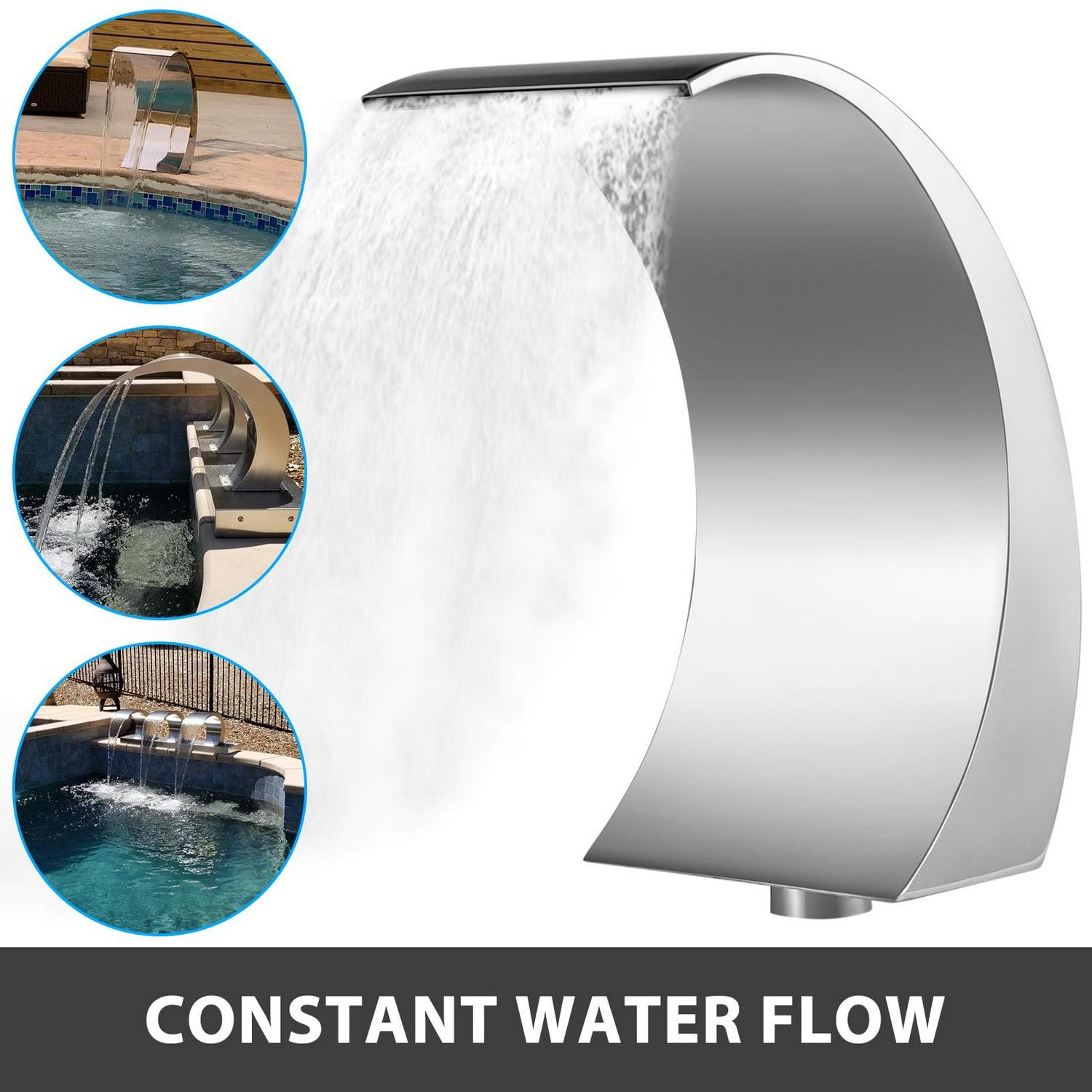 VEVOR Pool Water Fountain17.7 x 11.8 x 23.6 inch, Pool Fountain 304 Stainless Steel, Pool Water Fountain Silver for In Ground Swimming Pools Garden Outdoor Pond Water - Image 6