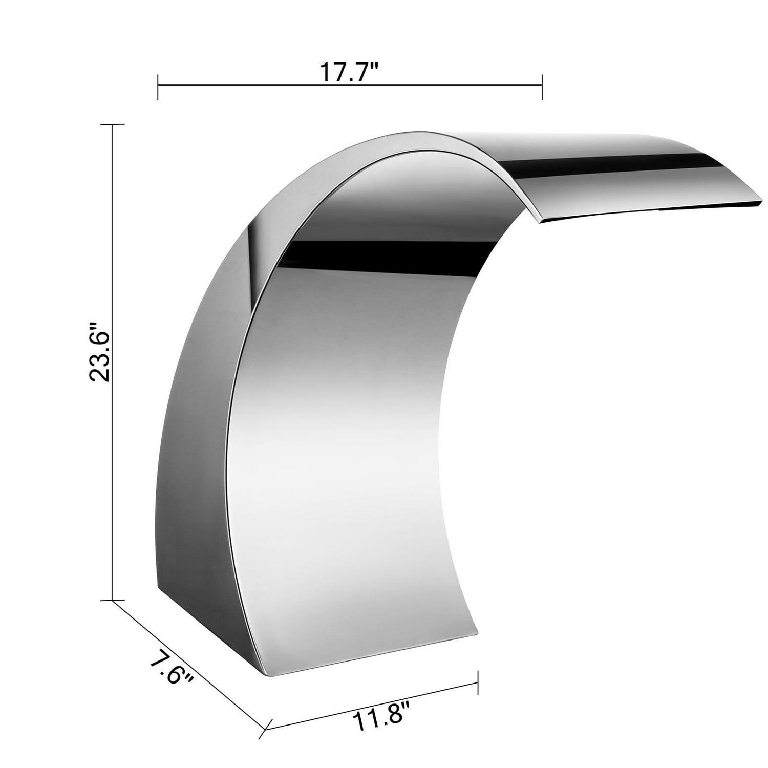 VEVOR Pool Water Fountain17.7 x 11.8 x 23.6 inch, Pool Fountain 304 Stainless Steel, Pool Water Fountain Silver for In Ground Swimming Pools Garden Outdoor Pond Water - Image 2