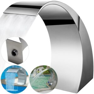 VEVOR Pool Water Fountain17.7 x 11.8 x 23.6 inch, Pool Fountain 304 Stainless Steel, Pool Water Fountain Silver for In Ground Swimming Pools Garden Outdoor Pond Water