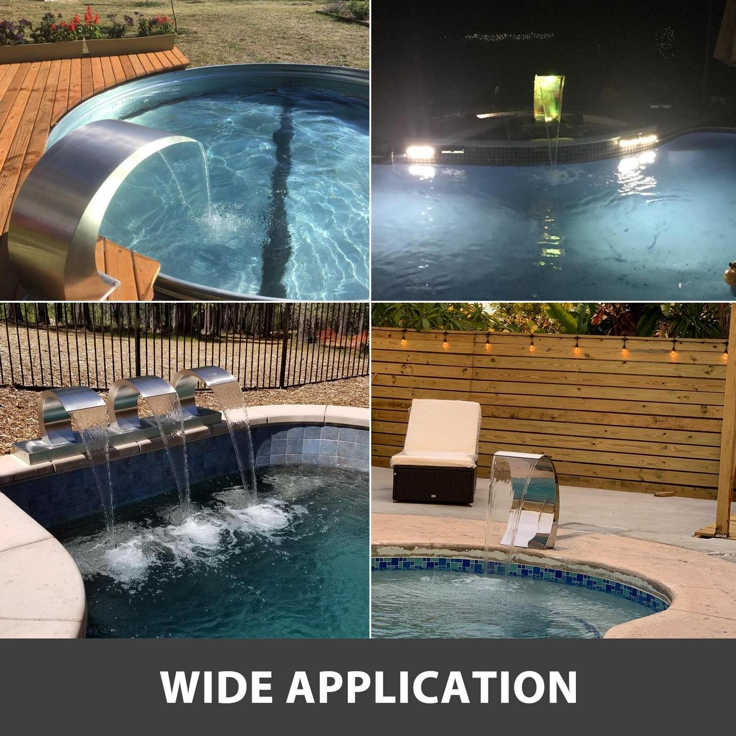 VEVOR Pool Water Fountain17.7 x 11.8 x 23.6 inch, Pool Fountain 304 Stainless Steel, Pool Water Fountain Silver for In Ground Swimming Pools Garden Outdoor Pond Water - Image 8