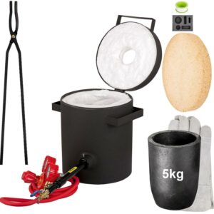 VEVOR Propane Melting Furnace, 2462°F, 5 kg Metal Foundry Furnace Kit with Graphite Crucible and Tongs, Casting Melting Smelting Refining Precious Metals Like Gold Silver Aluminum Copper Brass Bronze