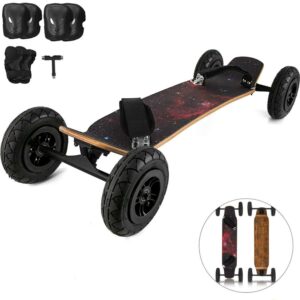 VEVOR Skateboard 37''L, All Terrain Longboard with 95A Shock Absorber, 8 Layer Maple Deck Offroad Skateboard for Kids Teens Beginners Pros
