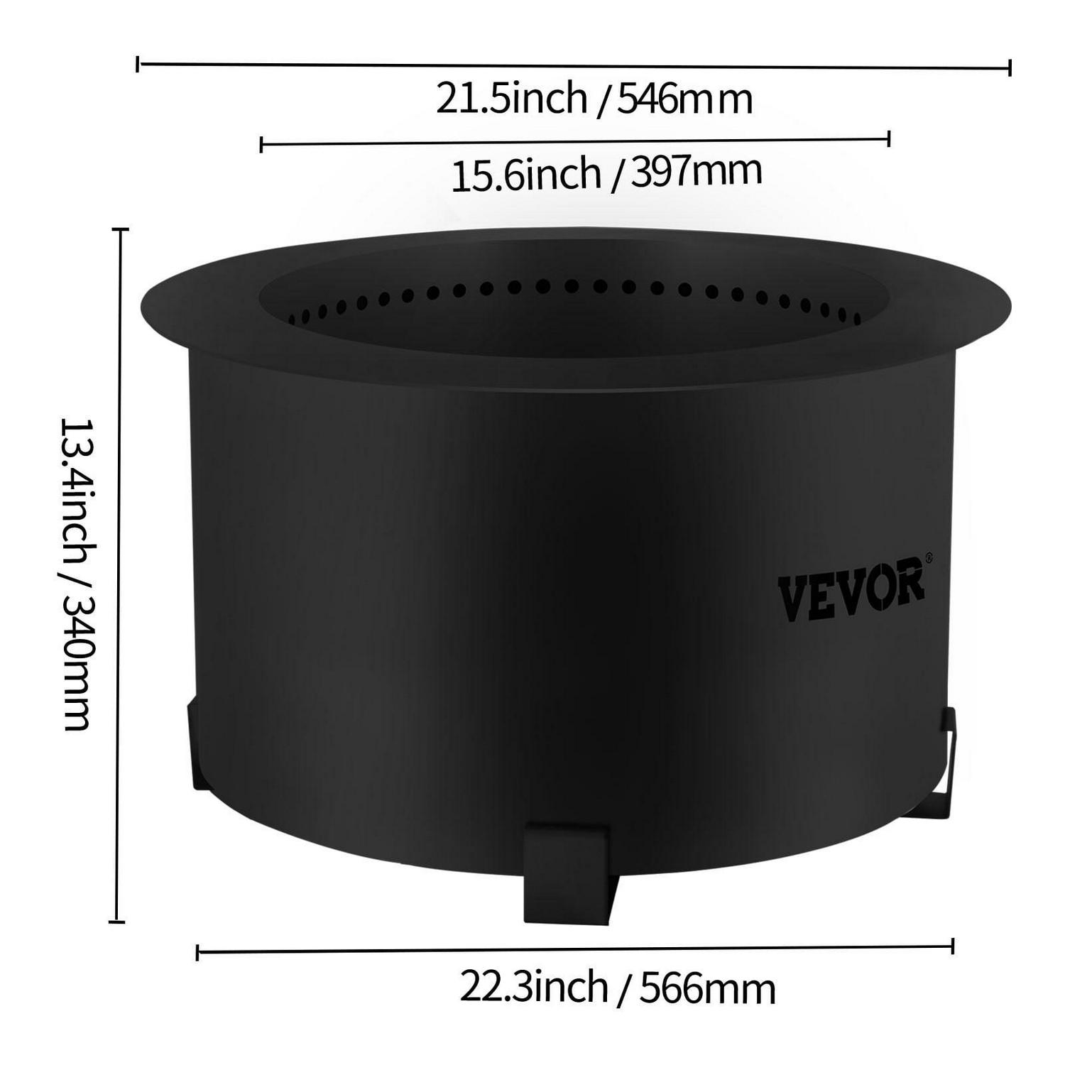 VEVOR Smokeless Fire Pit, Carbon Steel Stove Bonfire, Large 21.5 inch Diameter Wood Burning Fire Pit, Outdoor Stove Bonfire Fire Pit, Portable Smokeless Fire Bowl for Picnic Camping Backyard Black - Image 8