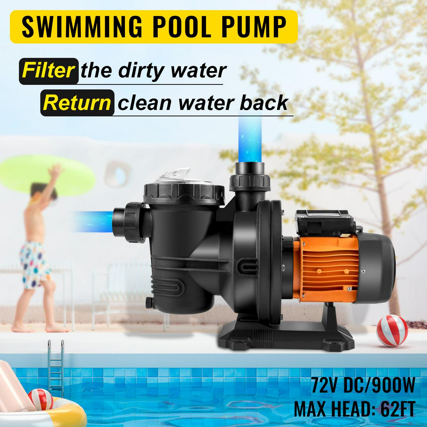 VEVOR Solar Swimming Pool Pump 72VDC Max. Head 62ft ,900W 92GPM Solar Water Pump with MPPT Controller&9.8 ft Powder Cord for In Ground Swimming Pools, Thermal Springs, Irrigation Systems ,Fishponds - Image 3