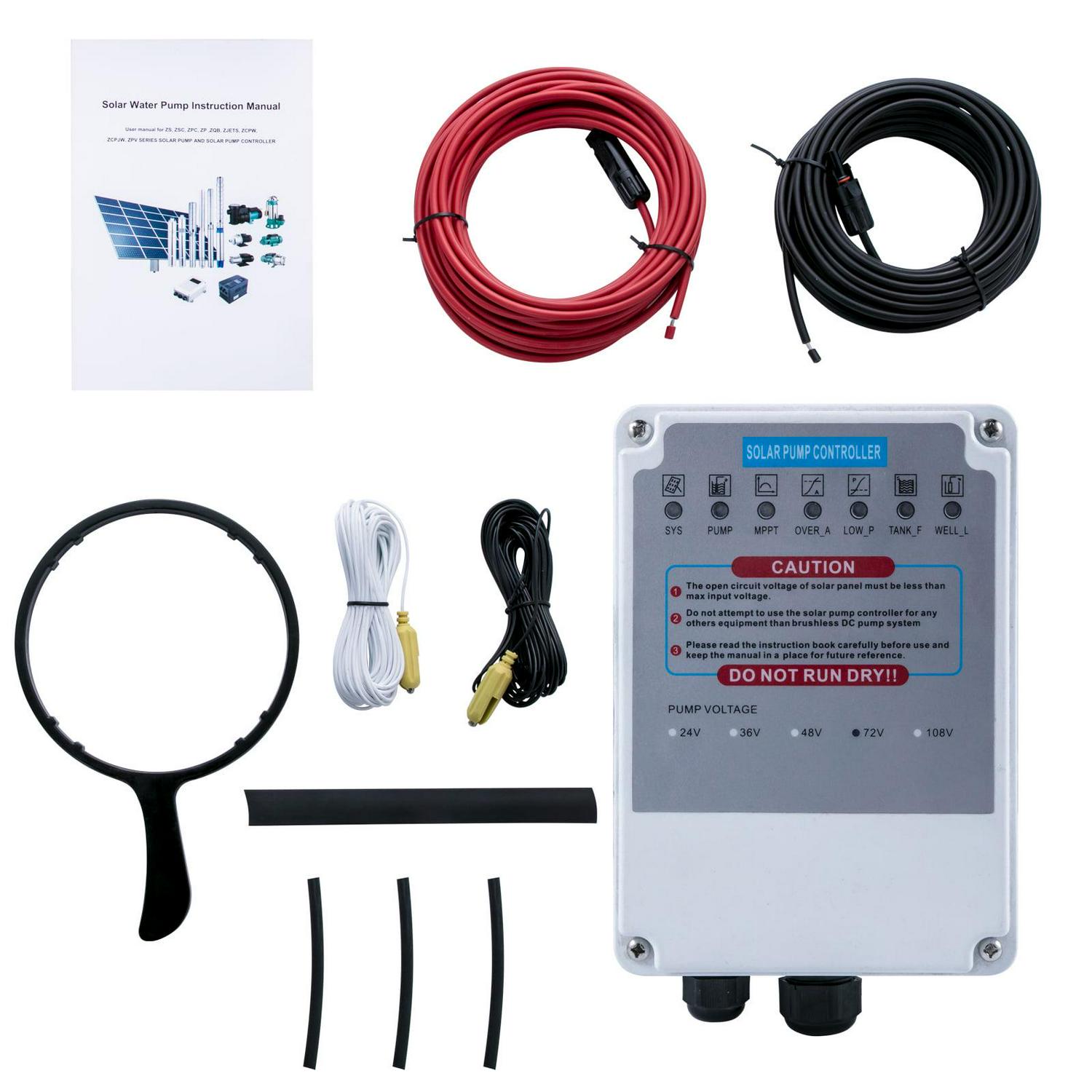 VEVOR Solar Swimming Pool Pump 72VDC Max. Head 62ft ,900W 92GPM Solar Water Pump with MPPT Controller&9.8 ft Powder Cord for In Ground Swimming Pools, Thermal Springs, Irrigation Systems ,Fishponds - Image 9