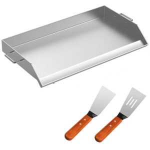VEVOR Stainless Steel Griddle,36" x 22" Universal Flat Top Rectangular Plate, BBQ Charcoal/Gas Non-Stick Grill with 2 Handles and Grease Groove Grills for Camping, Tailgating and Parties