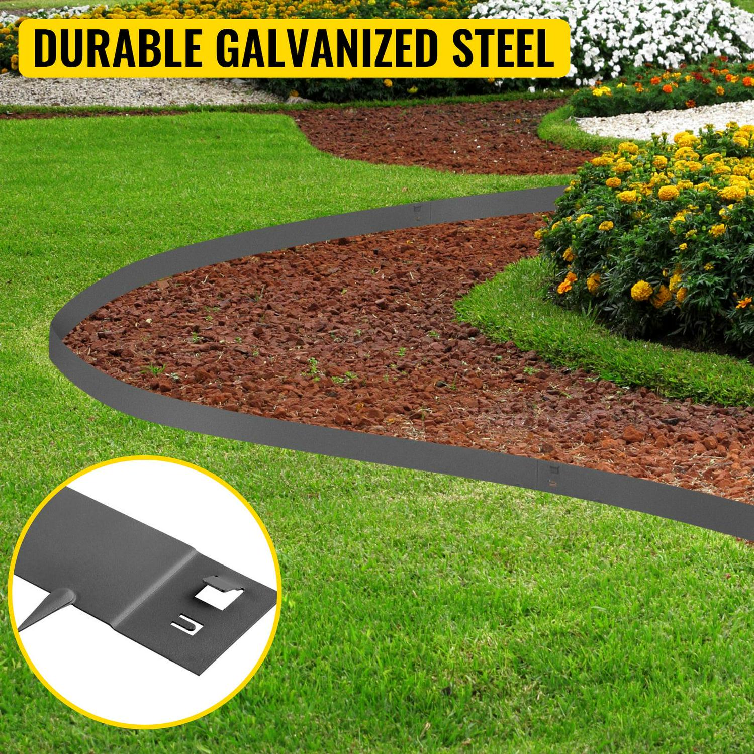 VEVOR Steel Lawn Edging, 5PCS Metal Landscape Edging, 3"x39" Garden Edging Border, Grown Lawn Edge for Garden Yard - Image 2