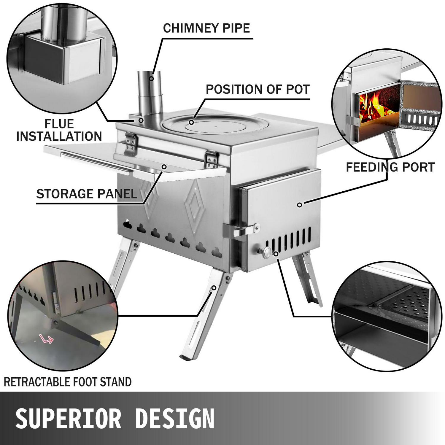 VEVOR 1 Burner Wood Camping Stove - Image 4