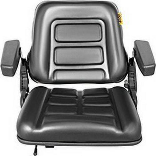 Vevor CCZYFSAQKGYS2X3NUV0 Universal Forklift Seat Black PVC Tractor Seat, 6 in. 150 mm Adjustable Mower Seat Foldable Seat Including Armrests&Seat Switch - Image 9
