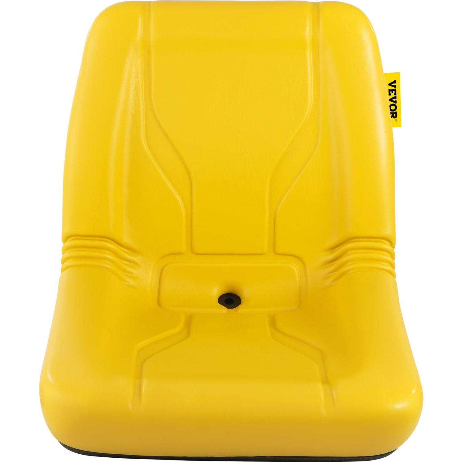 VEVOR Universal Tractor Seat, Industrial High Back, 1PC PVC Lawn and Garden Mower Seat Replacement, Steel Frame Compact Forklift Seat w/ Drain Hole, Compatible with Excavator, Mower, Forklift, Yellow - Image 9