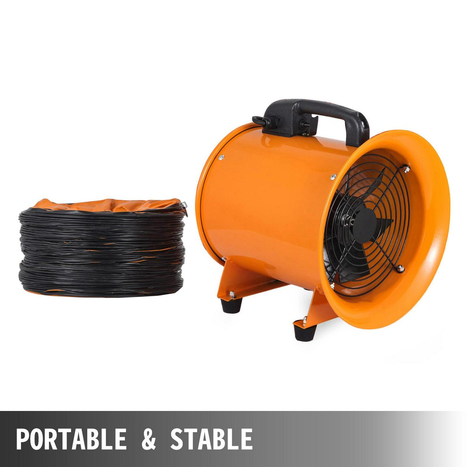 VEVOR Utility Blower Fan 8 inch Portable Ventilator High Velocity Utility Blower Mighty Mini Low Noise with 5M Duct Hose (8 inch Fan with 5M Hose) - Image 7