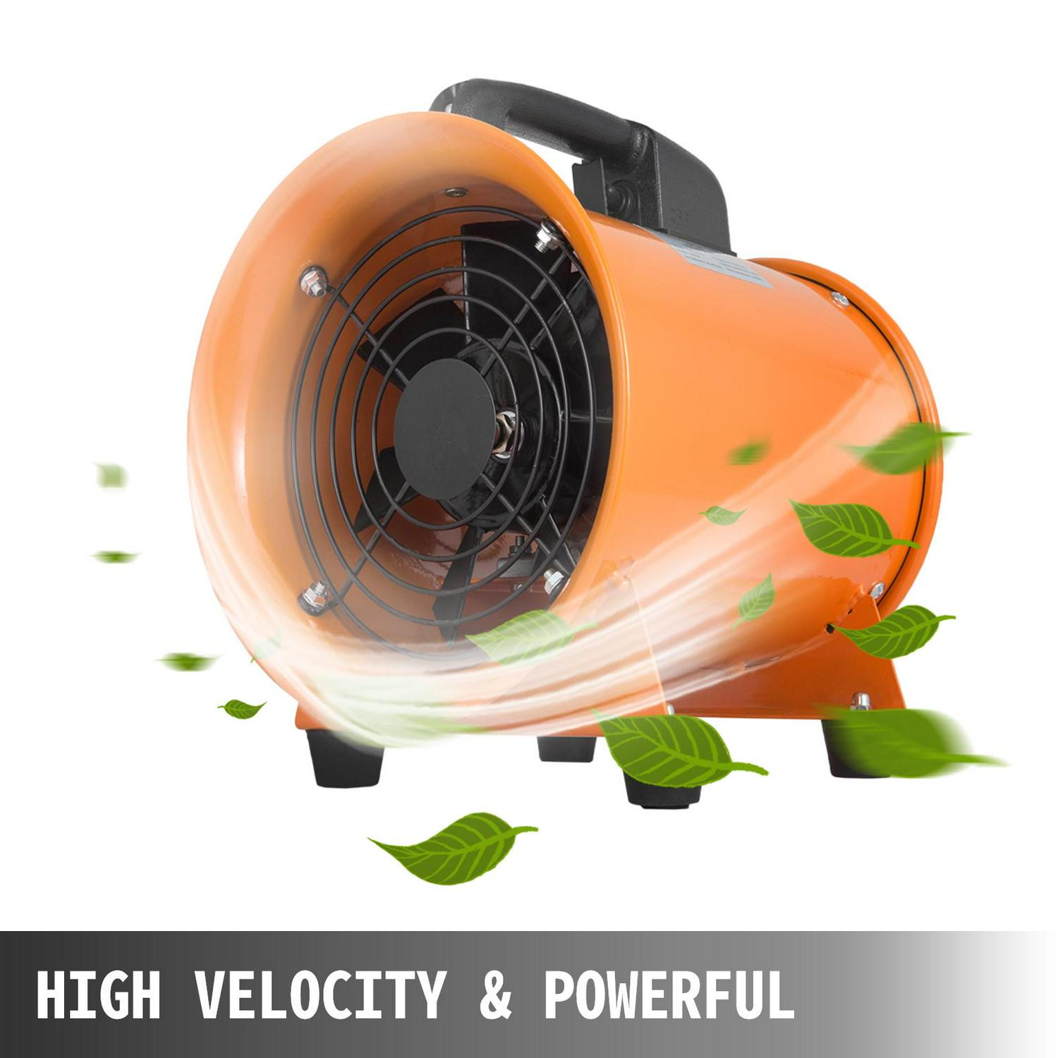 VEVOR Utility Blower Fan 8 inch Portable Ventilator High Velocity Utility Blower Mighty Mini Low Noise with 5M Duct Hose (8 inch Fan with 5M Hose) - Image 3