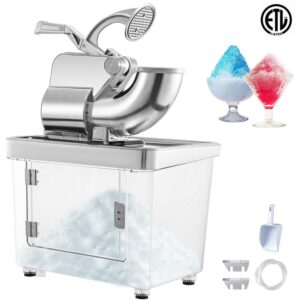 VEVOR 110V Commercial Ice Crusher 440LBS/H, ETL Approved 300W Electric Snow Cone Machine