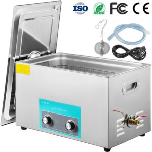 VEVORbrand 30L Ultrasonic Cleaning Machine 304 Stainless Steel Professional Knob Control Cleaners with HeaterTimer for Jewelry Watch Glasses Circuit Board Dentures Small Parts Dental Instrument