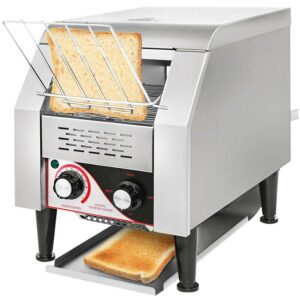 VEVORbrand Commercial Conveyor 1350W, Stainless Steel Conveyor Toaster 110Vfor Restaurant Breakfast