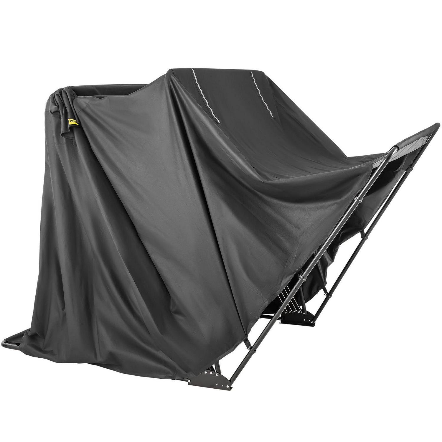 VEVORbrand Motorcycle Scooter Bike Cover Shelter, Waterproof Outdoor Storage Tent, Heavy Duty Shed, 600D Oxford Anti-UV, 133.9"x 53.9" x 76.8" with Lock & 2 Weight Bag, Black - Image 9