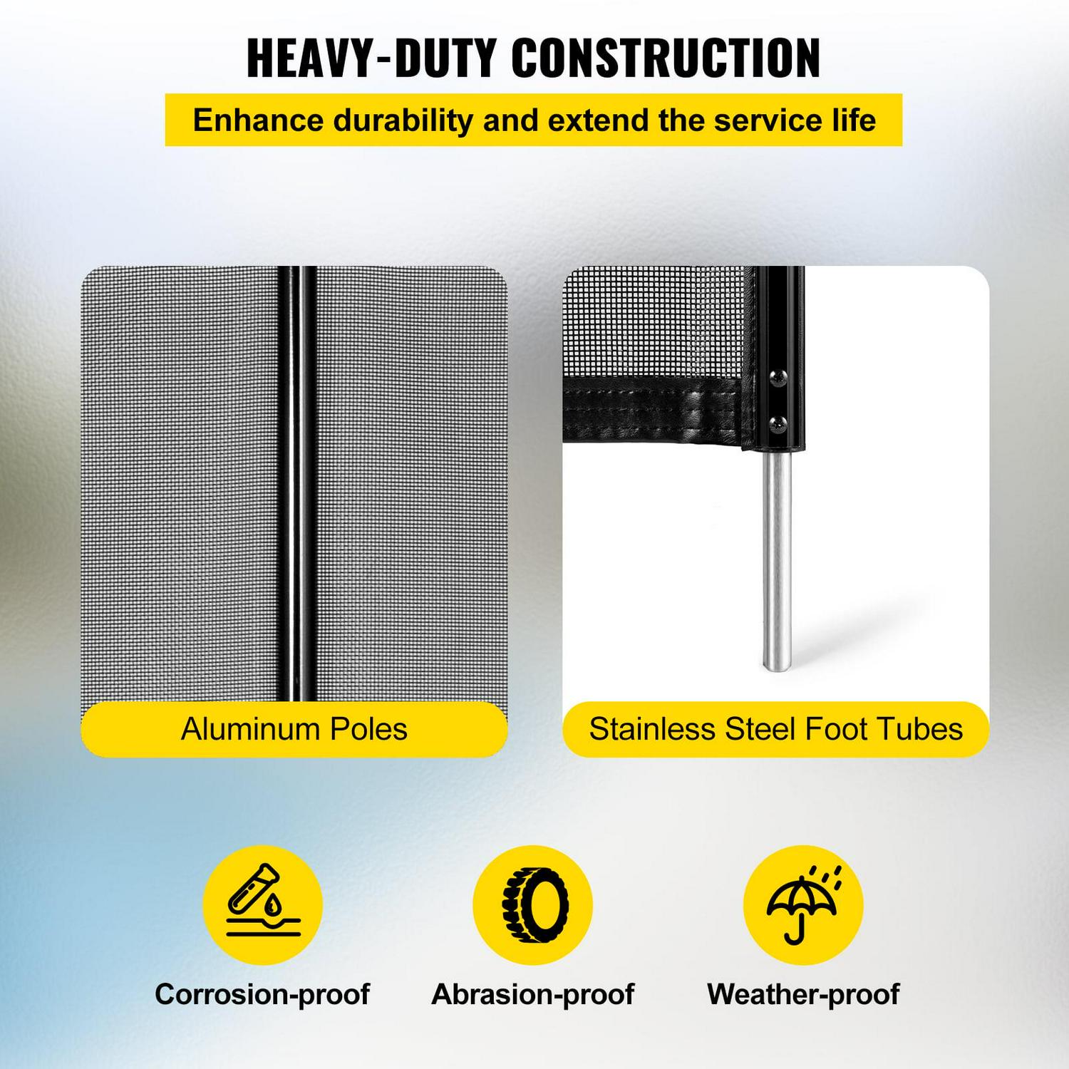 VEVORbrand Pool Fence for Inground Pools, 4' x 12' - Pool Fence, Black Mesh Barrier - Removable DIY Pool Fencing, with Section Kit - Image 4