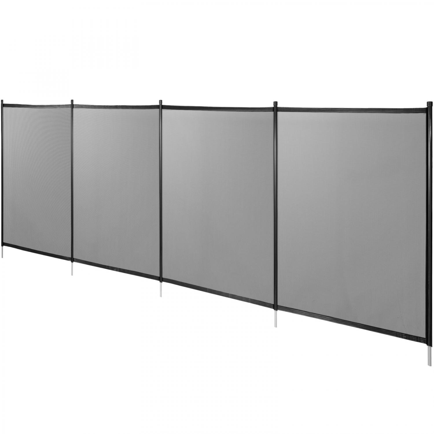 VEVORbrand Pool Fence for Inground Pools, 4' x 12' - Pool Fence, Black Mesh Barrier - Removable DIY Pool Fencing, with Section Kit - Image 8