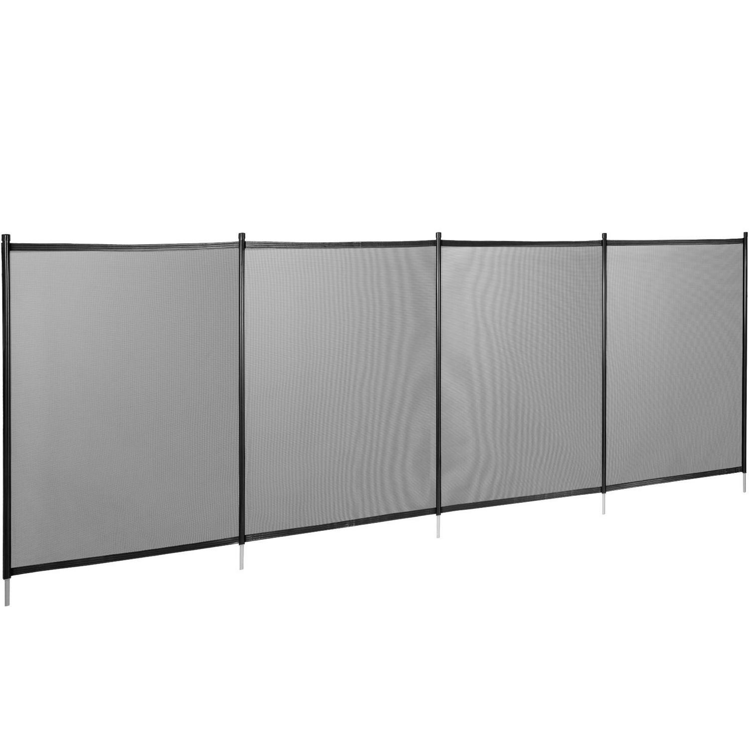VEVORbrand Pool Fence for Inground Pools, 4' x 12' - Pool Fence, Black Mesh Barrier - Removable DIY Pool Fencing, with Section Kit - Image 9