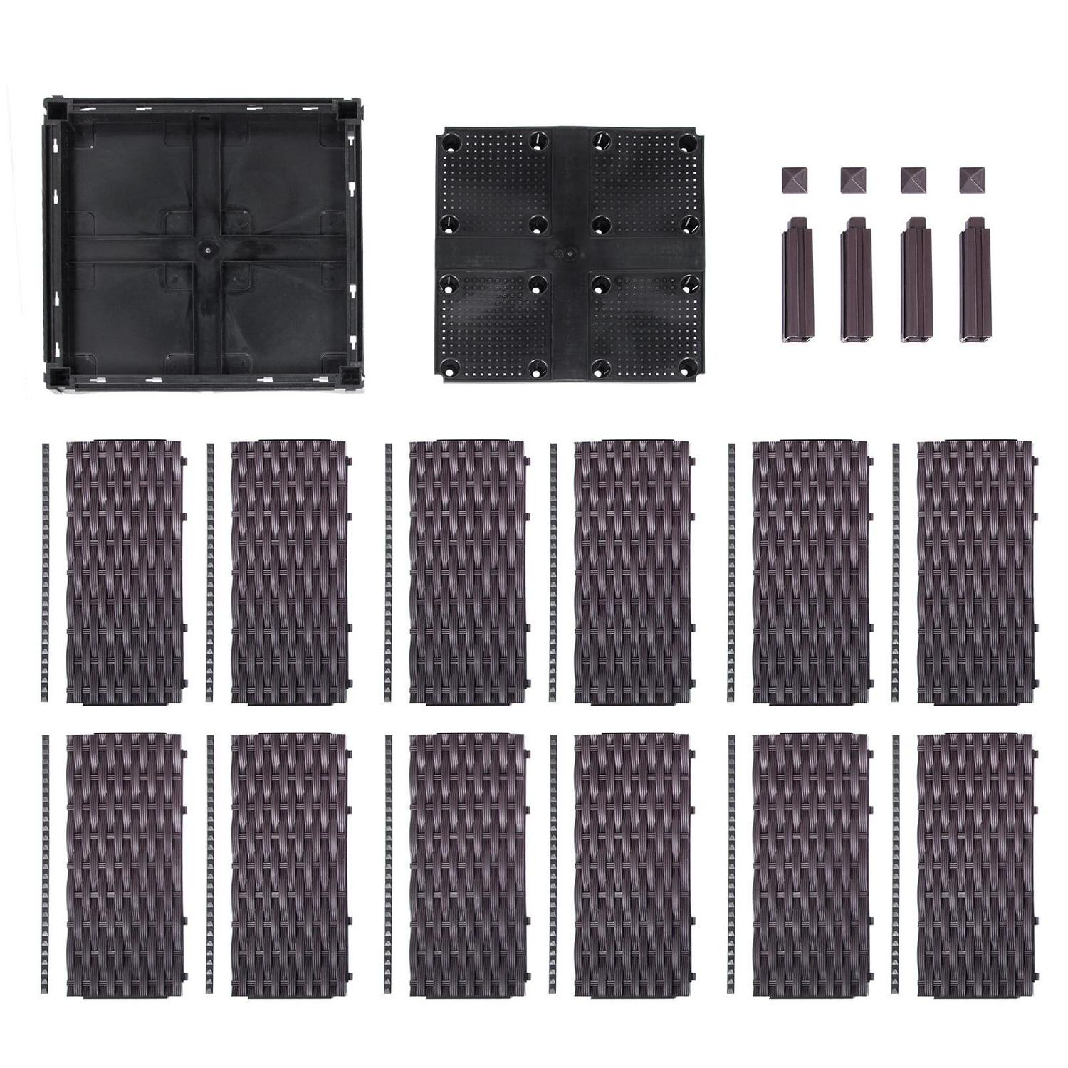 VEVORbrand Raised Plastic Garden Bed, 15×15×20in Square Garden Planter Boxes Flower Bed Box Kit, Set of 4 Raised Garden Bed for in/Outdoor - Image 8