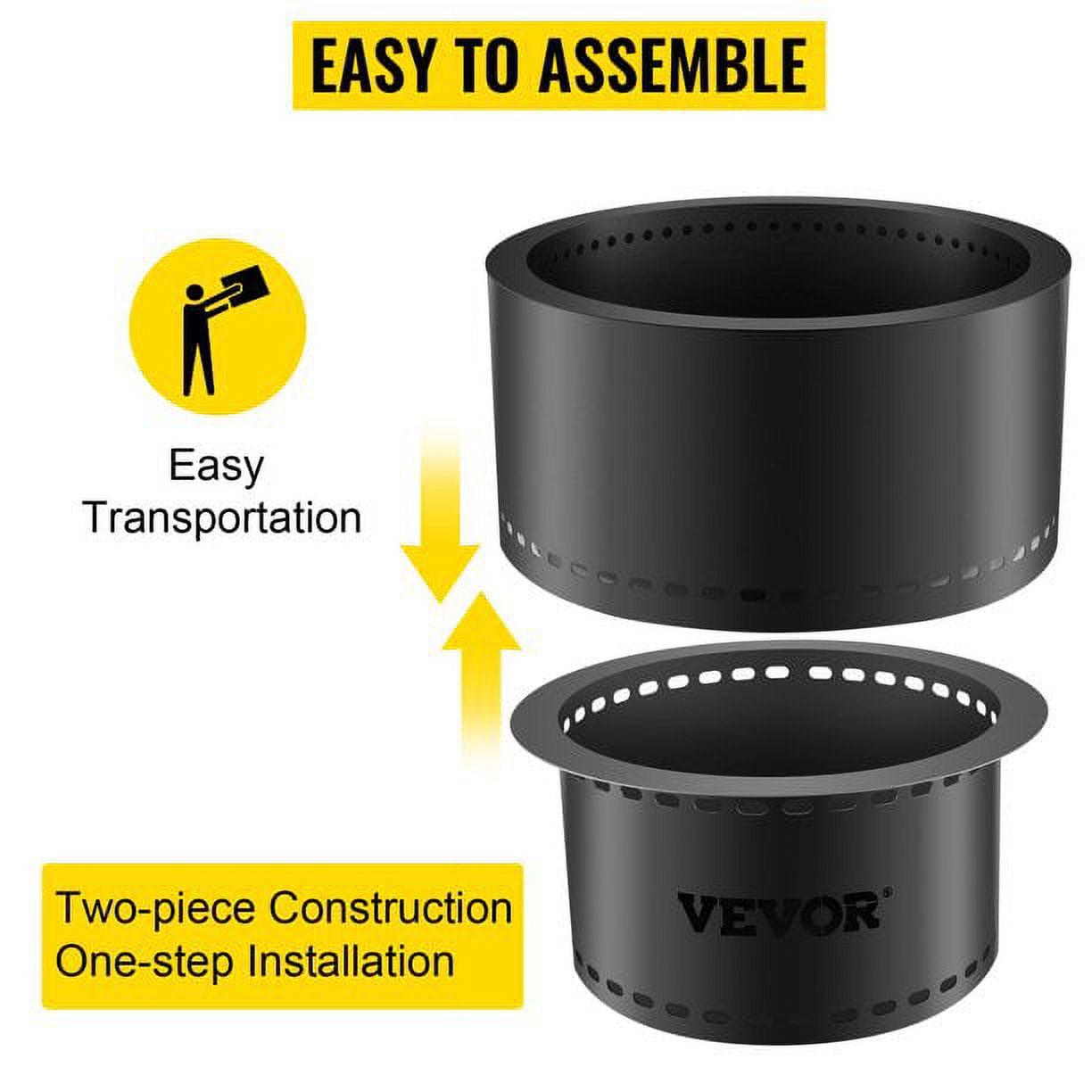 VEVORbrand Smokeless Fire Pit, Carbon Steel Stove Bonfire, Large 13.5 inch Diameter Wood Burning Fire Pit, Portable Smokeless Fire Bowl for Picnic Camping Backyard Black - Image 6