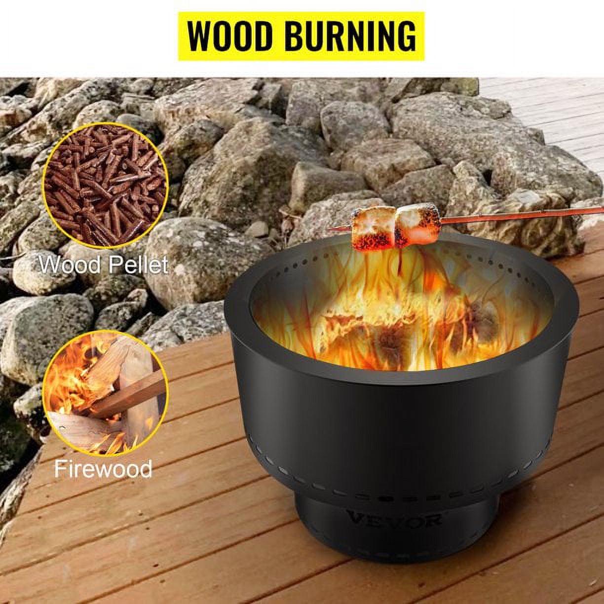 VEVORbrand Smokeless Fire Pit, Carbon Steel Stove Bonfire, Large 13.5 inch Diameter Wood Burning Fire Pit, Portable Smokeless Fire Bowl for Picnic Camping Backyard Black - Image 5