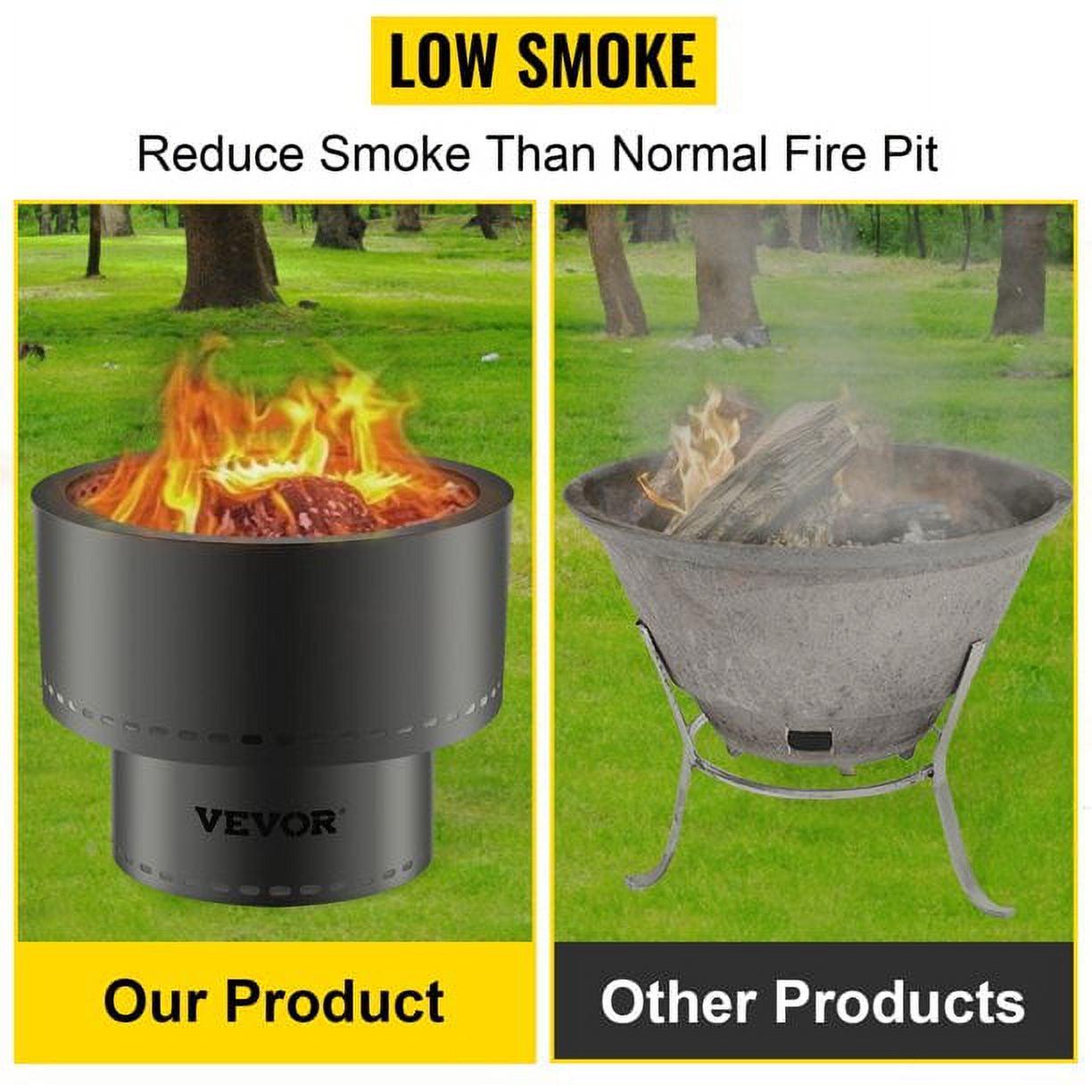 VEVORbrand Smokeless Fire Pit, Carbon Steel Stove Bonfire, Large 13.5 inch Diameter Wood Burning Fire Pit, Portable Smokeless Fire Bowl for Picnic Camping Backyard Black - Image 4
