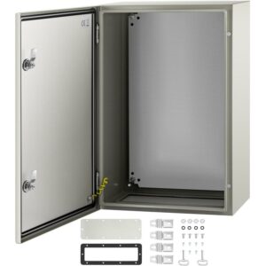 VEVOR SPT Gray 24"x16"x10", 1 Gang Hinged Carbon Steel Junction Electrical Box