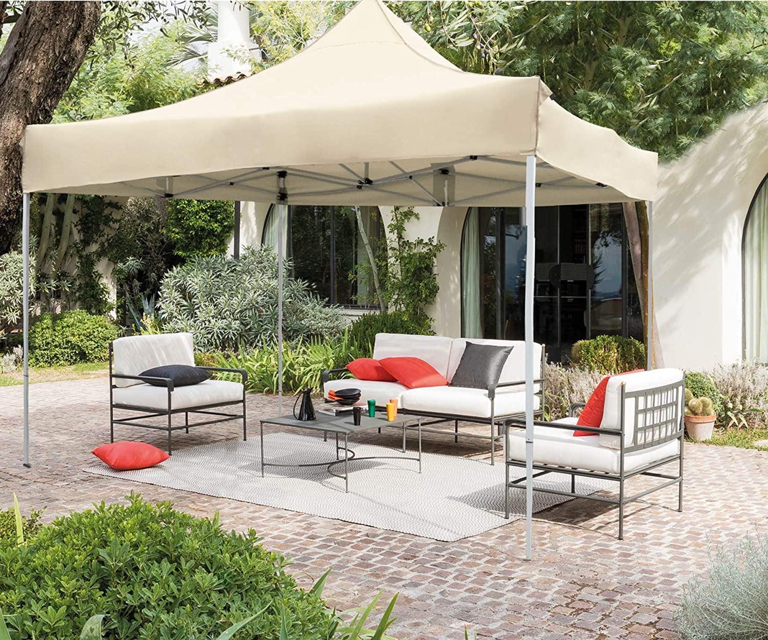 VICTAL 10' x 10' Pop-up Canopy with Straight Legs Wedding Party Tent Folding Gazebo Beach Canopy with Carry Bag, Beige