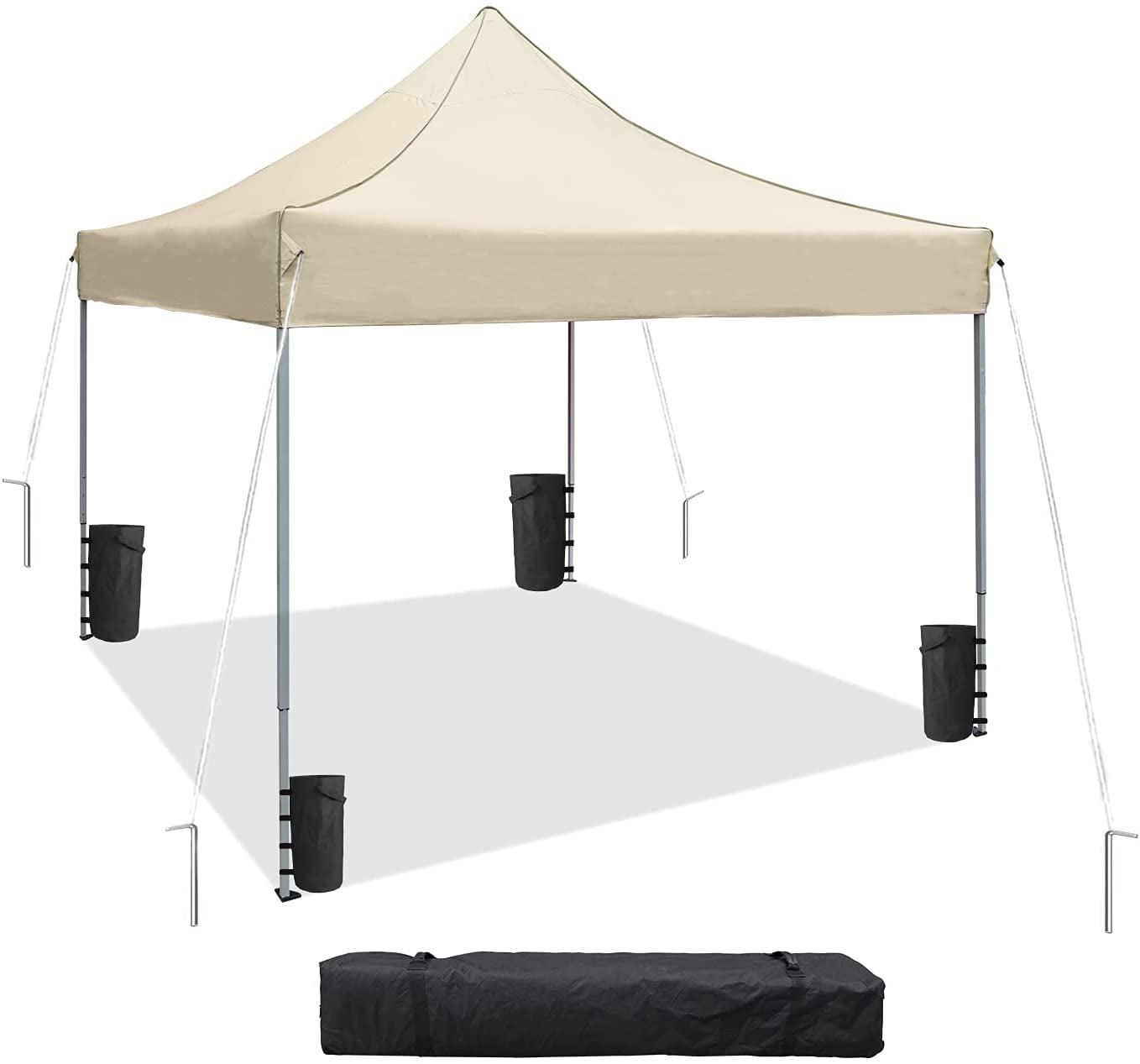 VICTAL 10' x 10' Pop-up Canopy with Straight Legs Wedding Party Tent Folding Gazebo Beach Canopy with Carry Bag, Beige - Image 2