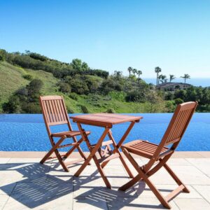 VIFAH Wood Outdoor Bistro Set
