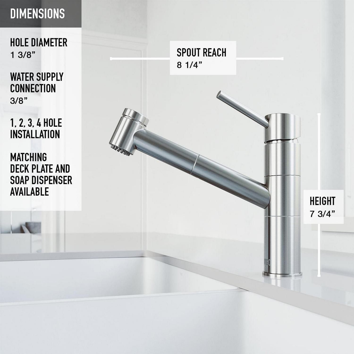 VIGO Branson Single-Handle Pull-Out Sprayer Kitchen Faucet in Stainless Steel - Image 9