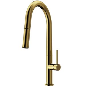 VIGO Greenwich Single Handle Pull-Down Sprayer Kitchen Faucet in Matte Brushed Gold