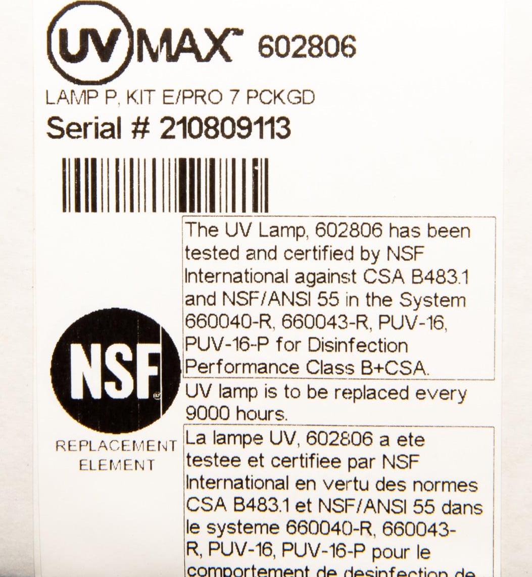 Viqua 602806 Replacement UV Lamp Ultraviolet Water System Model E4 - Image 2