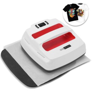 VIVOHOME 2 in 1 Digital Heat Press Machine Professional Multifunction Transfer Vinyl 9 x 9 Inch, Red