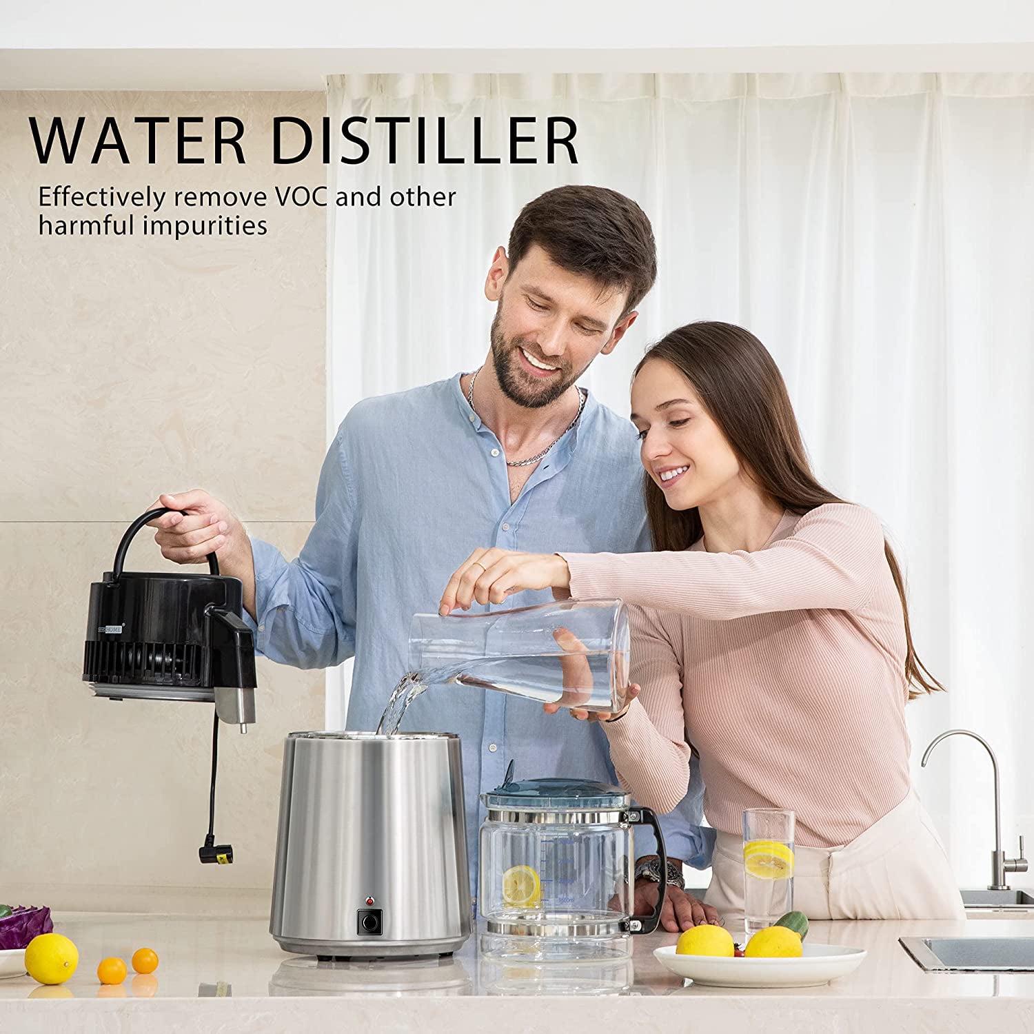 VIVOHOME Water Distiller Countertop 1.1 Gallon/4L 304 Stainless Steel Distilled Water Machine with Smart Switch Purifier Filter for Home Office - Image 2