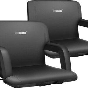 VIVOHOME Foldable Stadium Seat Chair for Bleachers with Padded Back Support and Armrests 2 pack