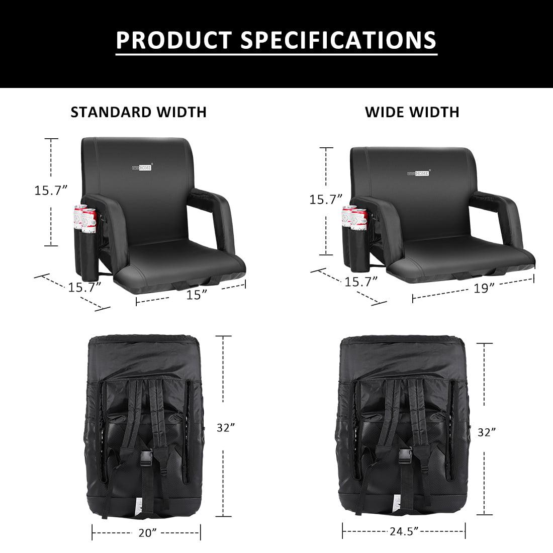 VIVOHOME Foldable Stadium Seat Chair for Bleachers with Padded Back Support and Armrests 2 pack - Image 4