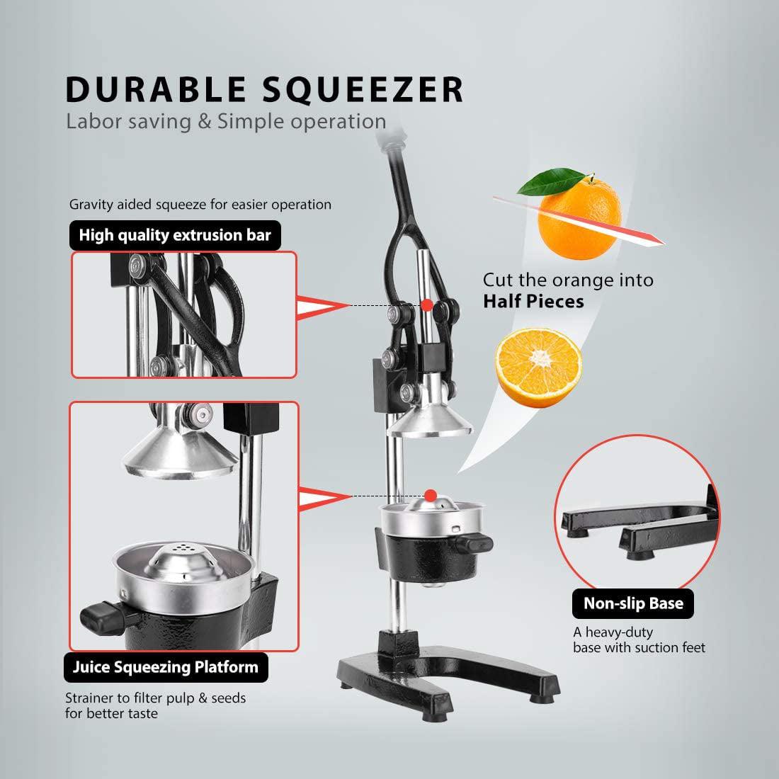 VIVOHOME Heavy Duty Commercial Manual Hand Press Citrus Orange Lemon Juicer Squeezer Machine Black - Image 5