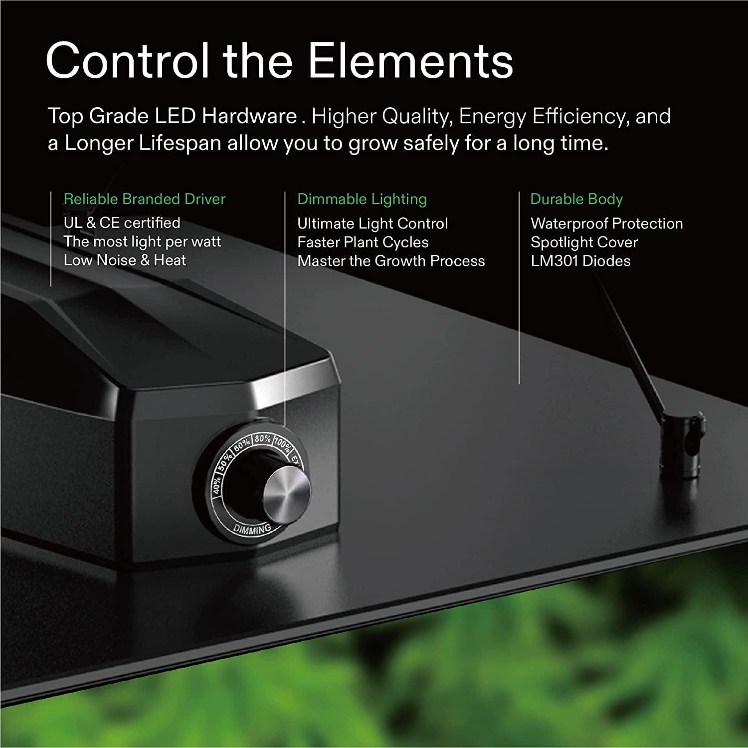 VIVOSUN LumaLight 100W LED Grow Light, Full Spectrum Plant Light, Smart Dimmable & High PPFD for Indoor Plants Seedling Vegetables Bloom, Fits 2×2/2×4 Grow Tents - Image 6