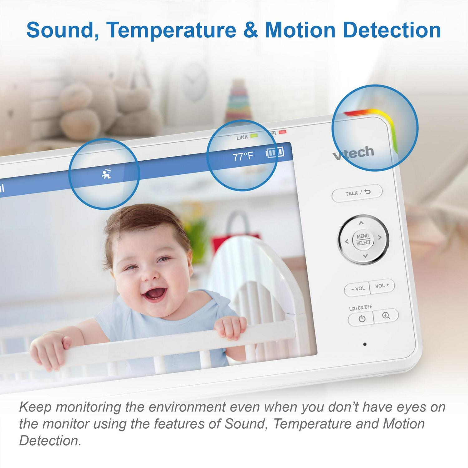 VTech RM5866HD Smart Wi-Fi Baby Monitor with 5″ Screen, 1080p HD, 360° Pan & Tilt - Image 11