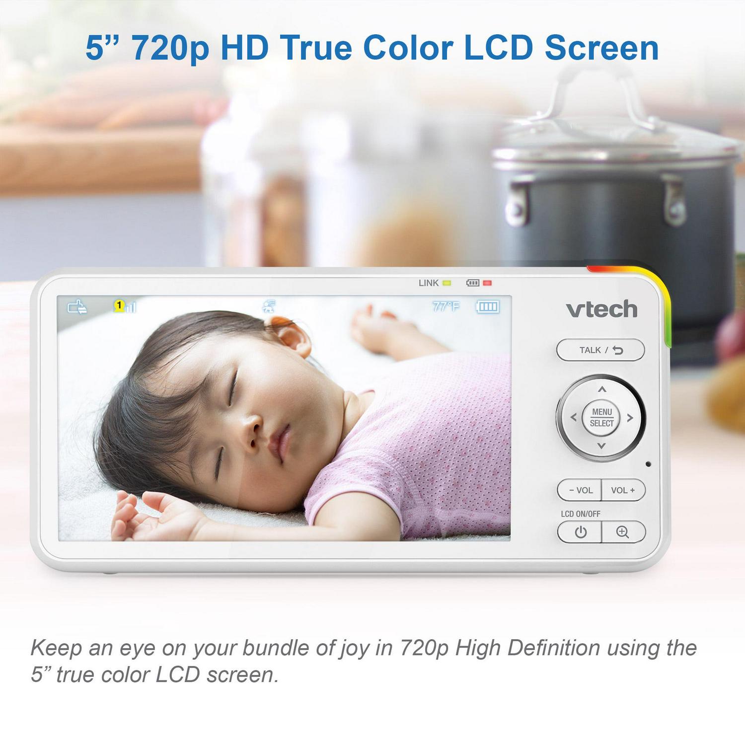 VTech RM5866HD Smart Wi-Fi Baby Monitor with 5″ Screen, 1080p HD, 360° Pan & Tilt - Image 4