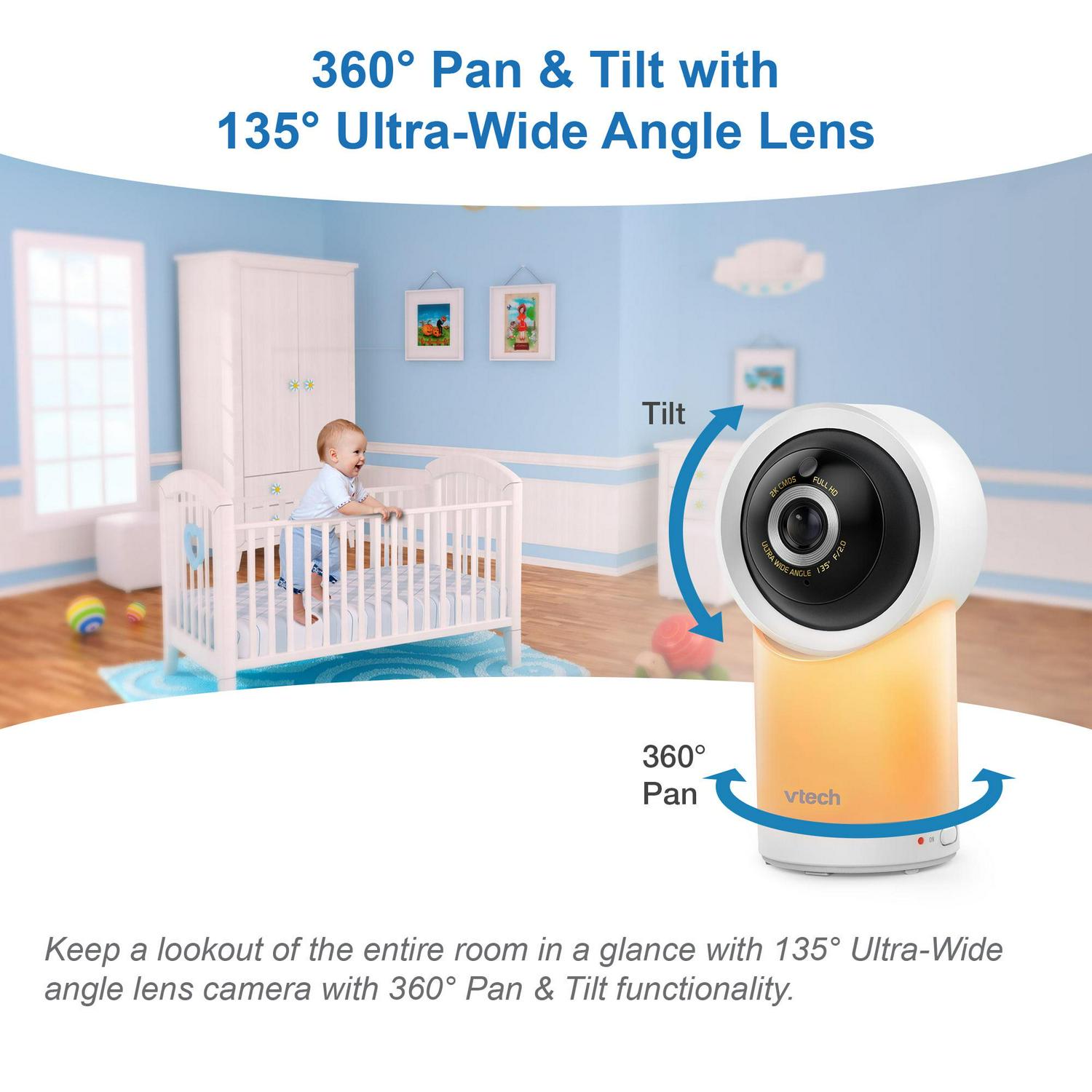 VTech RM5866HD Smart Wi-Fi Baby Monitor with 5″ Screen, 1080p HD, 360° Pan & Tilt - Image 5