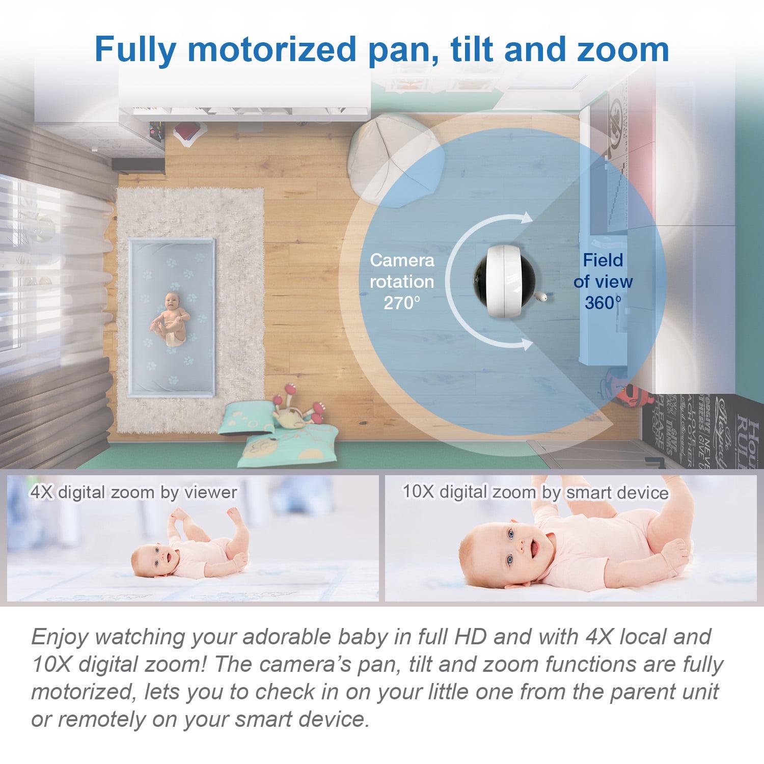 VTech Smart WiFi Video Baby Monitor with 5-inch High Definition Display and 1080p 360-Degree Panoramic Viewing Pan and Tilt HD Camera, RM5864HD, White - Image 6
